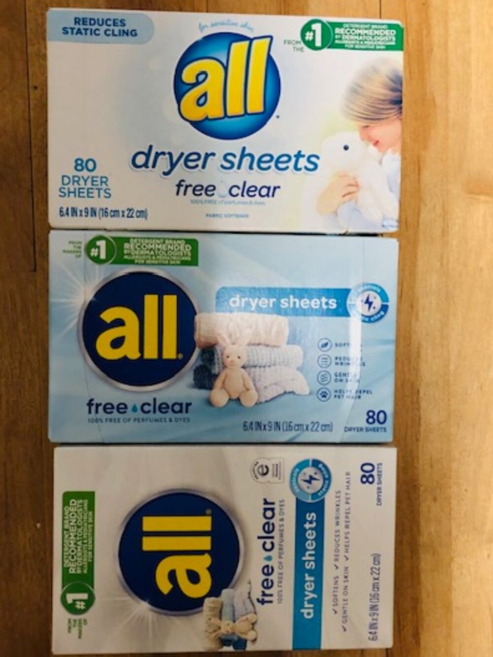 3 - All Free & Clear Dryer Sheets